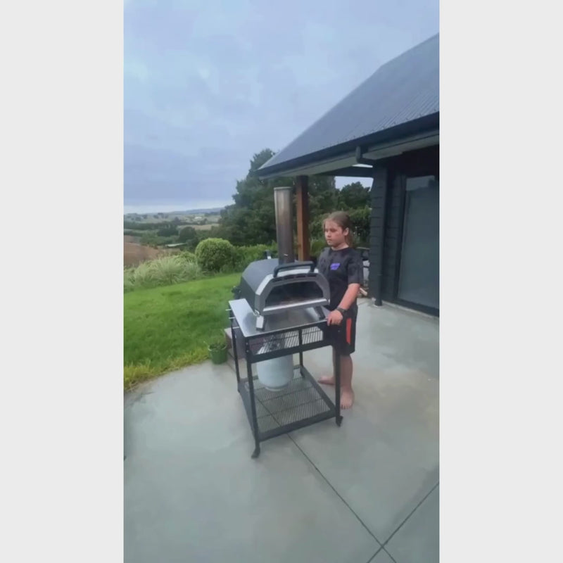 Load and play video in Gallery viewer, Mobile Pizza Oven Table
